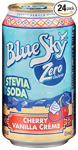 Blue Sky Zero Calorie Stevia Soda (Cherry Vanilla Crème, 12-Ounce Cans, Pack of 24)
