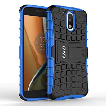 Moto G4 / G4 Plus Case, J&D [Kickstand] [Heavy Duty Protection] [Dual Layer] Slim Fit Hybrid Shock Proof Protective Case for Motorola Moto G4, Moto G4 Plus [NOT COMPATIBLE WITH MOTO G4 PLAY] - Blue