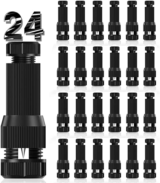 24 Pack Low Voltage Wire Connector - iCreating Landscape Lighting Connectors Waterproof Low Voltage Connectors 12-20 Gauge Low Voltage Wire Connectors for Landscape Lighting Path Lights