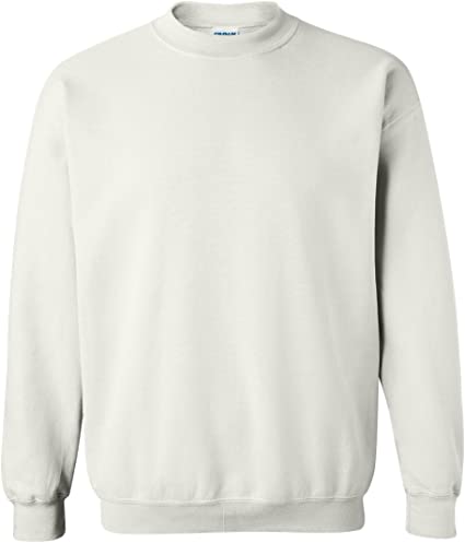 Gildan G180 Men's Heavy Blend Fleece Crew SweatShirt, White, XX-Large