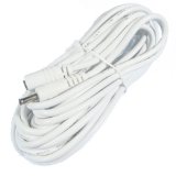 Hanvex 20 ft 13mm x 35mm DC Power Adapter Extension Cable 20AWG White