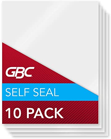 Swingline GBC SelfSeal Self Adhesive Laminating Sheet, Letter Size, Glossy, 3 Mil, 10 Pack (3747308)