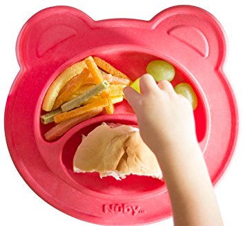 Nuby Sure Grip Miracle Mat Section Plate, Coral Bear