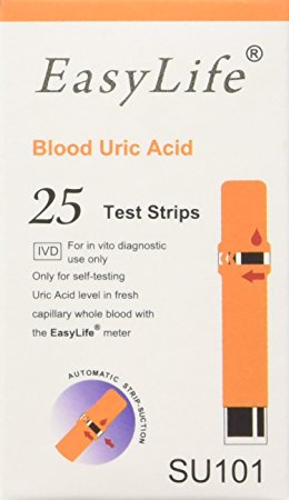EasyLife Blood Uric Acid Test Strips (25 pcs./vial)