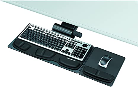 Fellowes 8036001 Professional Premier Series Adjustable Keyboard Tray, 19w x 10-5/8d, Black,GRAPHITE/SILVER