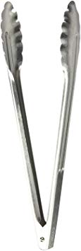 Winco UT-12 Coiled Spring Utility Tong Heavyweight Stainless Steel, 12-Inch (Set of 2)