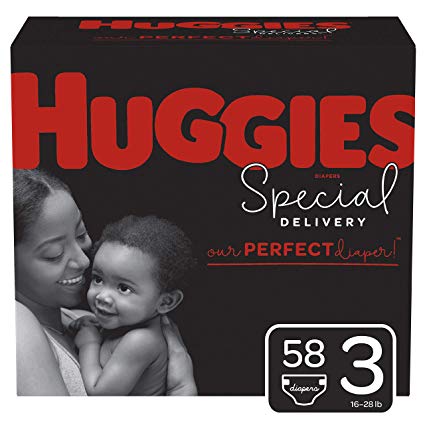 Huggies Special Delivery Hypoallergenic Baby Diapers, Size 3 (16-28 lbs.), 58 Count, Giga Jr. Pack