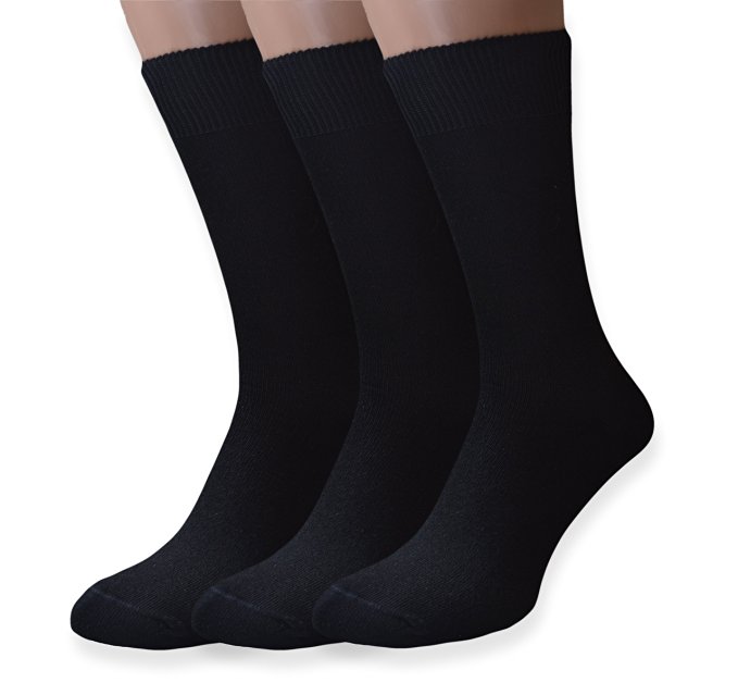 PETANI Mens Socks - 3 pack Premium European Dress Cotton Socks Men Black