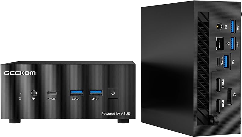 GEEKOM Mini PC AS6, AMD Ryzen 7 7735H, AMD Radeon 680M Graphics, 32GB DDR5&1TB PCIe Gen 4 SSD Mini Computers Windows 11 Pro Desktop Computer Support Wi-Fi 6E/Bluetooth 5.2/2.5Gbps LAN/USB 4.0/8K