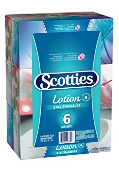 Scotties Lotion Facial Tissue, 3-ply, 70 sheets per box - 6 Pack