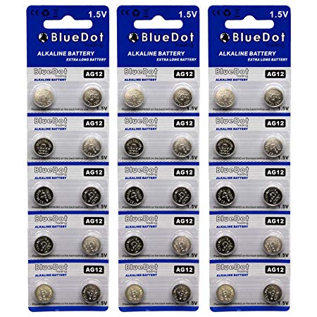 BlueDot Trading AG12 LR43 Battery, 30 Count