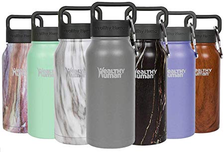 Healthy Human Stainless Steel Vacuum Insulated Water Bottle | Keeps Cold 24 Hours, Hot 12 Hours | Double Walled Water Bottle 16 oz, 21 oz, 32 oz, 40 oz