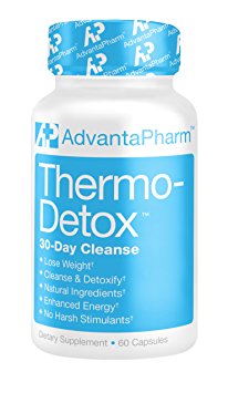 THERMO DETOX - Detox Cleanse Weight Loss Supplement, 30-Day Body Cleansing Thermogenic Fat Burner, 60 Capsules