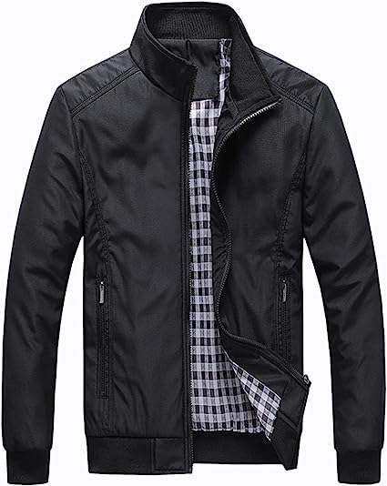 Mens Summer Zip Bomber Jackets Casual Coat Windbreaker Lightweight Thin Outdoor Top M-3XL