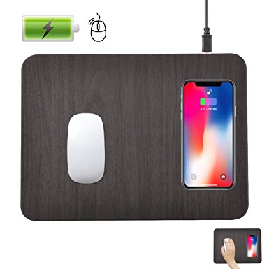 Wireless Charging Mouse Pad,QI Wireless Fast Charging Pad Station Mat 5 W for Galaxy Note 8 S8 S8 Plus S7 Edge S7 S6 Edge Plus Note 5, Standard Charge for iPhone X iPhone 8 - AC Adapter Not Included