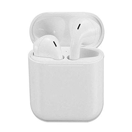 Bluetooth Earbuds Wireless Earbuds Bluetooth Headphones Mini in-Ear Earphones Stereo Noise Canceling with Charging Case for All Bluetooth Device (White-B03W)