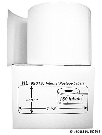 DYMO-Compatible 99019 1-Part Internet Postage Labels (2-5/16" x 7-1/2") -- BPA Free! (6 Rolls; 150 Labels per Roll)