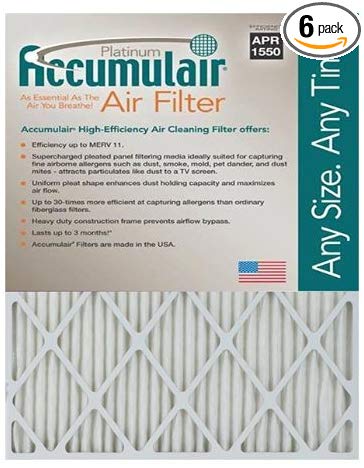 Accumulair Platinum 24x36x1 (23.5x35.5) MERV 11 Air Filter/Furnace Filters (6 Pack)