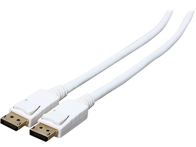 Rosewill RCDC-14002 6 ft. White DisplayPort to DisplayPort 28AWG High Bit-Rate 2 DisplayPort Cable M-M