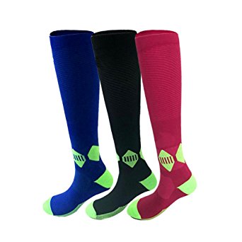 Compression Sock for Women & Men 2/3 Pairs - Best Foot Care Sock For Running, Athletic Sports, Crossfit, Flight Travel