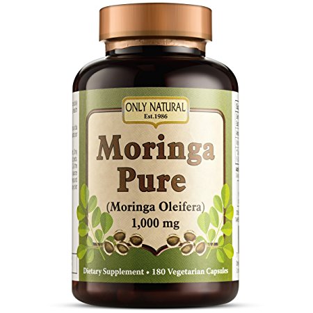 Only Natural Moringa Pure -- 1000 mg - 180 Vegetarian Capsules