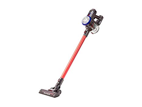 Monoprice Cordless Stick Vacuum Cleaner, Black/Red