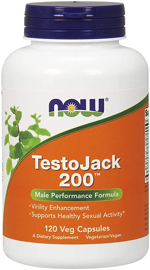 NOW Supplements, TestoJack 200 with Tongkat Ali, Tribulus, Maca and Horny Goat Weed, 120 Veg Capsules