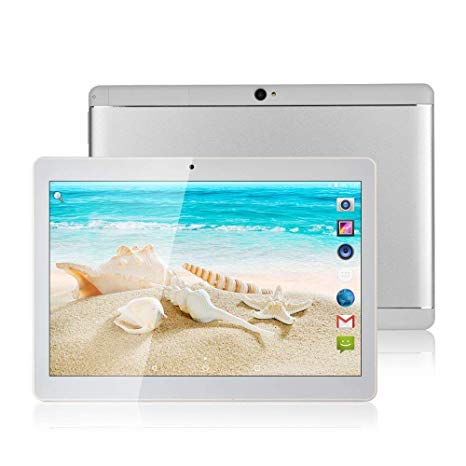 Batai 10.1 inch Tablet Android 6.0 OS GPS Octa Core 2.5GHZ 2560X1600 IPS Bluetooth 4.0 RAM 4GB ROM 64GB 13.0MP 3G Phone Call Tablets PC Dual sim Card (Metallic Silver)