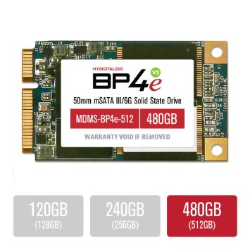 MyDigitalSSD 480GB (512GB) Bullet Proof 4 Eco (BP4e V2) 50mm SATA III (6G) mSATA SSD Solid State Drive - MDMS-BP4e-512