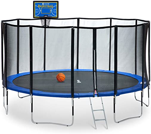 Exacme 15 Foot Outdoor Round Trampoline 400 LBS Weight Limit with Premium Enclosure Carbon Fiber Surrounded Net, L15