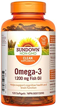 Sundown Naturals Non-GMO Omega-3 1200mg Softgels