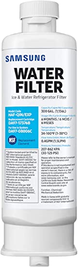 Samsung DA97-17376B Fridge Water Filter, Model HAF-QIN/EXP