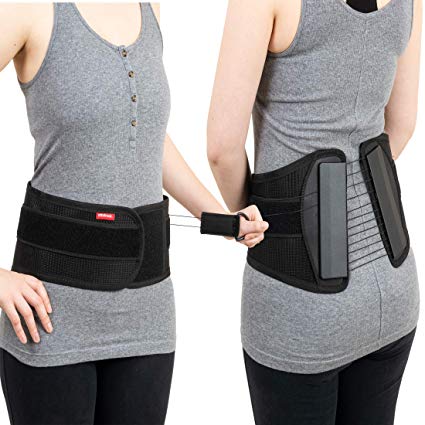 Ottobock The S.P.I.N.E. Adjustable Lower Back Brace with Pulley System - Lumbar Back Support Belt for Men and Women - Compression to Relieve Lower Back Pain & Spine Pressure, Small