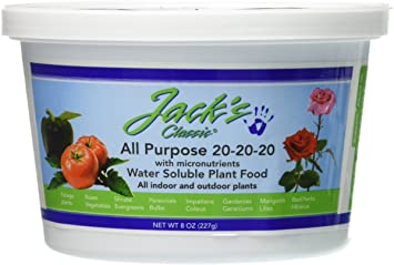 J R Peters Jacks Classic 20-20-20 All Purpose Fertilizer, 8-Ounce