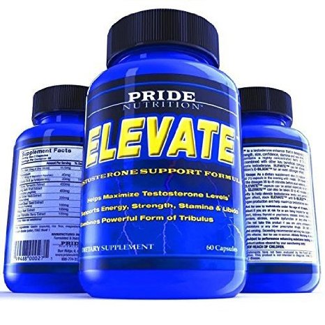 1 Testosterone Booster Supplement ELEVATE- Natural Formula for Muscle Growth with Longjack Tribulus Terrestris and Maca Helps Boost Strength Mass Stamina and Drive Satisfaction Money Back Guarantee