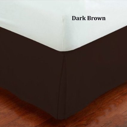Fancy Collection King Size Easy Care Tailored Microfiber 14-inch Bed Skirt Solid Brown