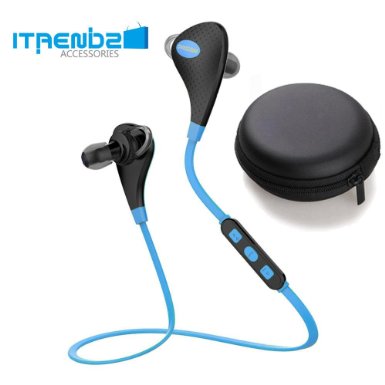 Bluetooth Headset iTrendz Bluetooth 41 Wireless Headphones Apt-X Technology Stereo Sport Headset Earphones Hands-free Car Earbuds with CD High Quality Audio Talking Music Black
