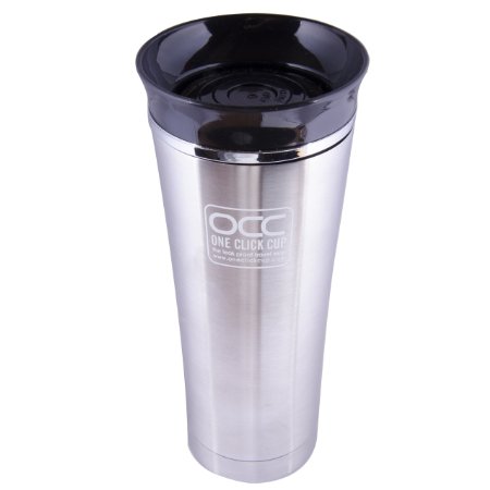 Premium TRAVEL MUG * Leak Proof * Spill Proof * 5 Year Guarantee * One Click, One Hand Operation * Vacuum-insulated * Double Walled Stainless Steel (TORCH model, 475ml, 16flOZ) * Free P&P * 3 for 2 Offer