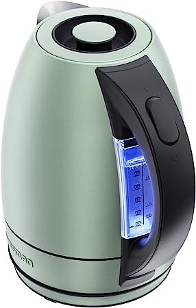 Chefman Electric Kettle, 1.7 Liter Stainless Steel Electric Tea Kettle Water Boiler with Automatic Shutoff, LED Lights, Boil-Dry Protection, Hot Water Electric Kettles for Boiling Water, Green