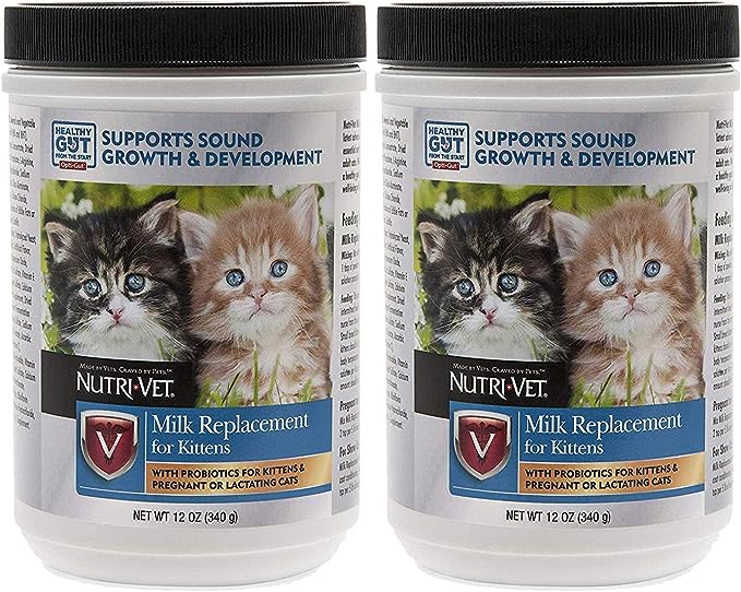 Nutri-Vet Milk Replacement for Kittens with Probiotics, 12-Ounce Pack of 2