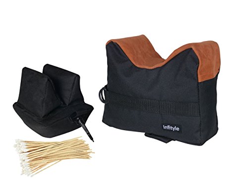 Infityle Shooting Rest Bag – Outdoor Tack Driver Rifle Gun Target Sports Bench Unfilled Front & Rear Bags For Shooter Hunter with Cotton Swabs