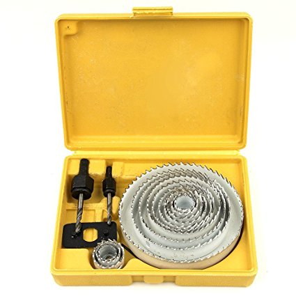 Hole Saw Cutter Kit, Ankoow 16Pcs/Set 3/4'' - 5'' HSS Hole Saw Drill Bit for Wood, Plasterboard, Plastic and Non Ferrous Metals with Case