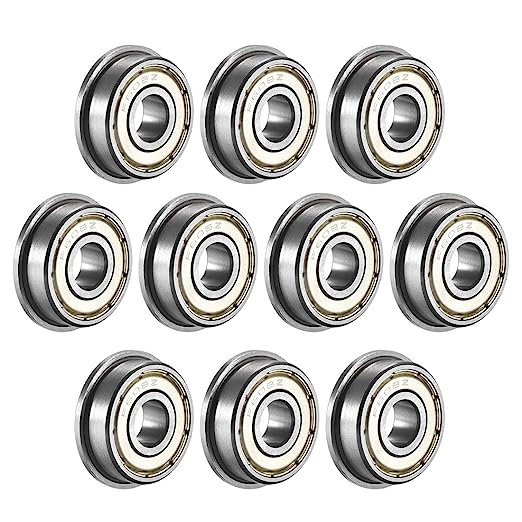 uxcell F608ZZ Flanged Ball Bearing 8x22x7mm Double Metal Shielded (GCr15) Chrome Steel Flange Rip Bearings 10pcs