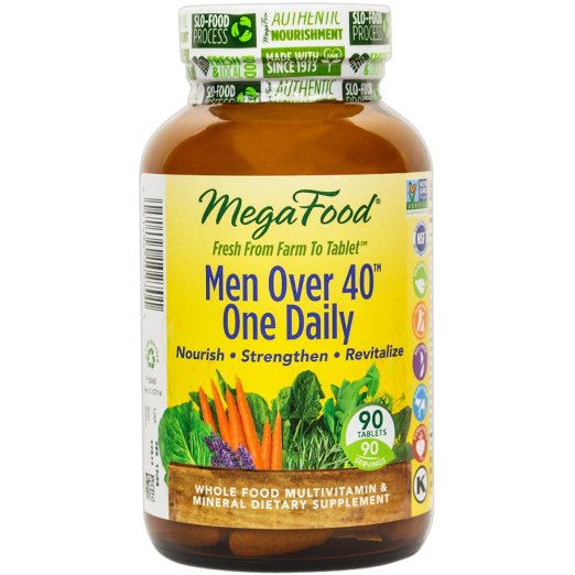 MegaFood - Men Over 40 One Daily, Promotes Immune Health & Well-being, 90 Tablets (FFP)