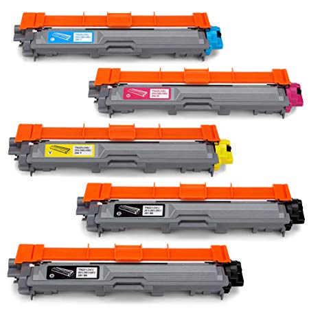 5 Packs CMTOP TN221 TN225 Toner Cartridges Replacement for Brother TN221 TN-221 TN225 TN-225, Work with Brother HL-3170CDW MFC-9130CW MFC9130CW MFC-9330CDW HL-3140CW HL3140CW MFC-9340CDW HL-3180CDW