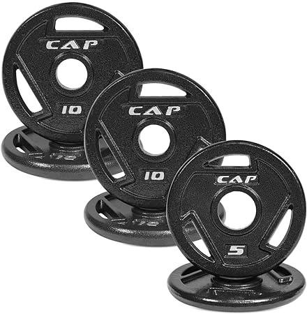 WF Athletic Supply Cast Iron 2-Inch Olympic Grip Plate for Strength Training, Muscle Toning, Weight Loss & Crossfit - Multiple Choices Available