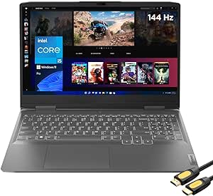 Lenovo LOQ Gaming Laptop, 15.6" FHD 144Hz Display, Intel 13th Gen 8-Core i5-13420H, GeForce RTX 3050, 64GB DDR5, 2TB PCIe SSD, Backlit Keyboard, USB-C, RJ45, HDMI, WiFi 6, SPS HDMI Cable, Win 11 Pro