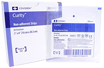 Covidien 6113 Curity Non-Adherent Strips, Oil Emulsion, 3" x 8" Size (Pack of 24)