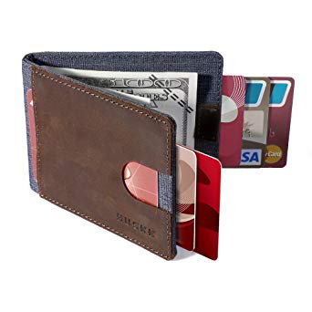 Men Wallet - RFID Minimalist Slim Front Pocket Card Travel Holder Clip CSBW