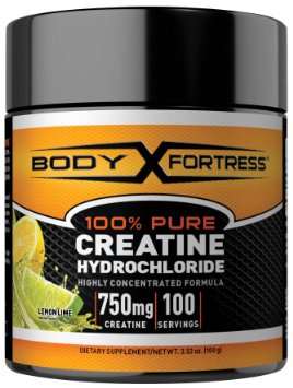 Body Fortress 100% Pure Creatine HCL, Lemon Lime, 100 Gram